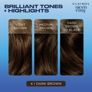 Clairol Nicen Easy Permanent Hair Color Cream, 4 Dark Brown, Hair Dye, 1 Application