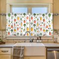 thumbnail image 2 of Yayeee Kitchen Curtains Tier Set of 2 Light Filtering 57"x36" Over Sink Window Panels, Green Cute Vegetables, 2 of 7