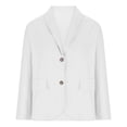 thumbnail image 3 of wycnly Winter Womens Shirts Coats Suit Jackets for Women Casual Solid Plus Size Button Down Lapel Blazer Coats Fall Lightweight Comfy Cotton Linen Shirts Coats Tops Up to 65% off, 3 of 5