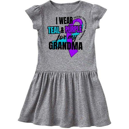 

Inktastic Suicide Prevention I Wear Teal and Purple for My Grandma Gift Toddler Girl Dress