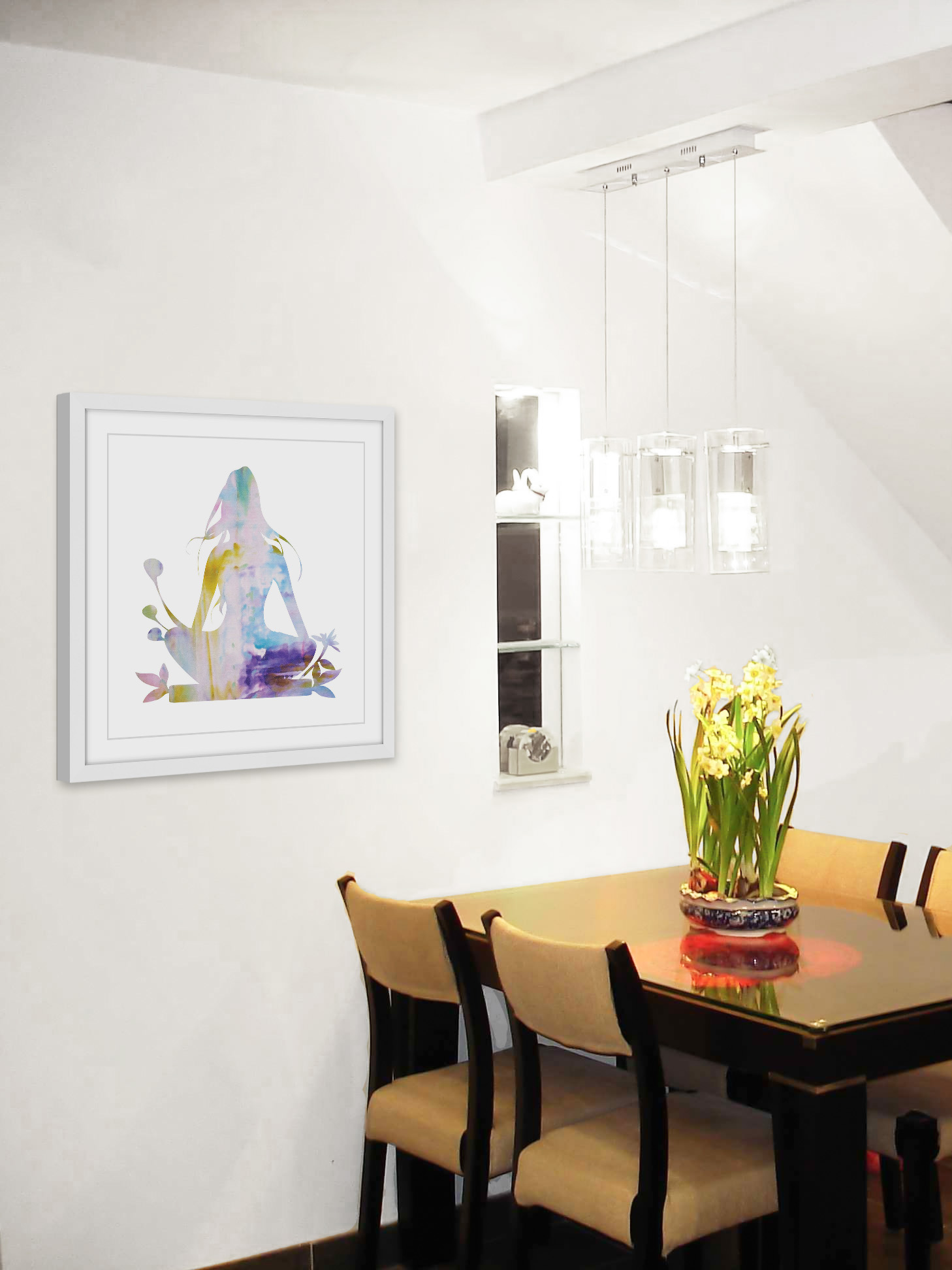 "Floral Meditation" Framed Painting Print