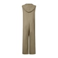 thumbnail image 4 of Men's Sleeveless Coverall Work Jumpsuit Long Pants Thin Soft Casual Washed Cotton Hooded Worksuit with Button Front and Multi Pocket Brown, 4 of 6