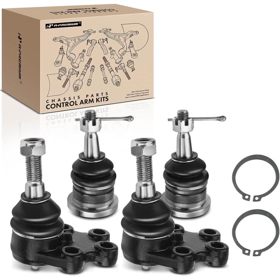 A-Premium Set of 4, Front Upper & Lower Ball Joints Kit, Compatible with Chevrolet Silverado 1500 1999-2006 & GMC Sierra 1500 1999-2006, RWD and with Coil Spring Suspension