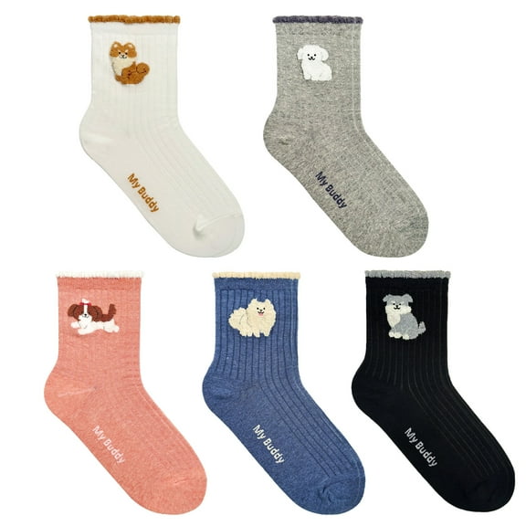 Women's Crew My Little Buddy Socks - 5pairs set