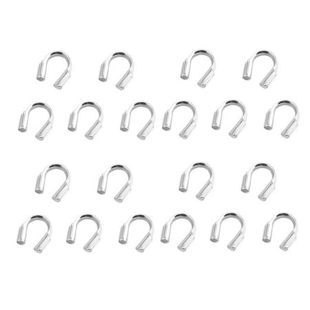 

NUOLUX 100pcs U Shaped Wire Loops Wire Guards Cable Protectors for Necklace Bracelet Making