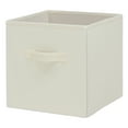 Mainstays Collapsible Cube Fabric Storage Bins (10.5" x 10.5"), Vanilla Dream, 6 Pack