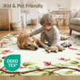 thumbnail image 4 of ODIKA 6'x9' Washable Area Rug Easy Care, Non-Shedding, Pink Coquette Boho Trailing Vine Border Delicate Ribbon Vintage for Queen Size Bedroom Under Bed Master Suite, 4 of 7