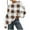 Khaki, variant on Busydd Fuzzy Sweatshirts for Women Fashion Plaid Long Sleeve Crewneck Sweatshirt Winter Warm Fleece Pullover Tops Thickened Thermal Sweatshirt Plus Size S-5XL