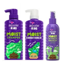 Aussie Kids Shampoo, Conditioner, & Detangler Set, Moisturizes Hair, Sulfate Free, For All Hair Types