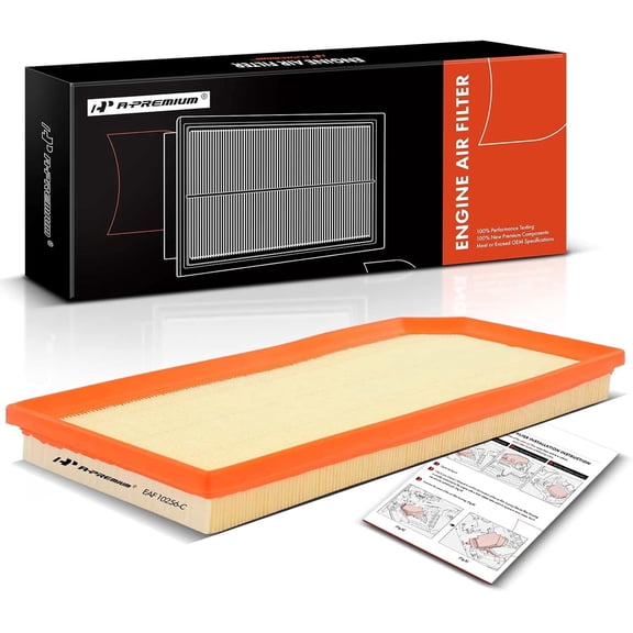 A-Premium Engine Air Filter Compatible with Audi A3, A3 Quattro, TT & Volkswagen Eos, Golf R, GTI, Jetta, Passat, L4 2.0L, Flexible Panel, Replace# 06F133843A