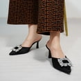 thumbnail image 3 of Sandalias de tacón de aguja con punta puntiaguda y diamantes de imitación para mujer, sandalias de verano 2024 de seda, tacones finos sexis de lujo, zapatillas de fiesta con tiras traseras para mujer, 3 of 5