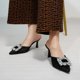 thumbnail image 3 of Sandalias de tacón de aguja con punta puntiaguda y diamantes de imitación para mujer, sandalias de verano 2024 de seda, tacones finos sexis de lujo, zapatillas de fiesta con tiras traseras para mujer, 3 of 5