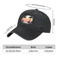 thumbnail image 3 of Vintage Cotton Washed Distressed Baseball Cap - Tropical Sunset Palm Trees & City Graphic Design - Golf Dad Hat for Men & Women, 3 of 6