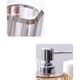 thumbnail image 3 of Dispensador de jabón líquido recargable transparente de resina de lujo, botella con bomba for tocador de baño, encimera, fregadero, plástico plateado galvanizado, 3 of 4