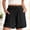 *Black, variant on ClodeEU Women's Linen Blend Drawstring Shorts with Cutout Lace Trim ,Elastic Waist Casual Summer Bottoms Coffee,Womens Plus XL