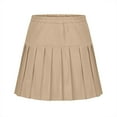 thumbnail image 7 of Amidoa Girls Pleated Mini Skirts- Summer Casual Stretch High Waist Kids School Uniform Khaki Size 6, 7 of 7