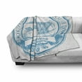 thumbnail image 3 of Vintage Airplane Soft Flannel Fleece Blanket, South Pole Antarctica Words on Retro Style Blue Stamp Grunge Airplane, Cozy Plush for Indoor and Outdoor Use, 70" x 90", Sky Blue White, by Ambesonne, 3 of 6