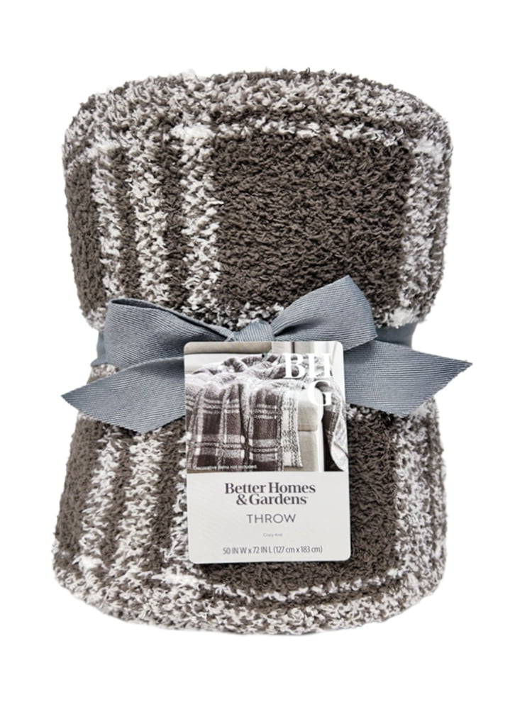 Better Homes & Gardens Soft Cozy Knit Oversize Couch Throw Blanket, Plaid