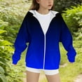 thumbnail image 4 of Spazoro Girls Swearshirts, Gradient Color Full Zip Fall Winter Hooded Casual Cardigan Tops for Girls Blue Size 6-7T, 4 of 4