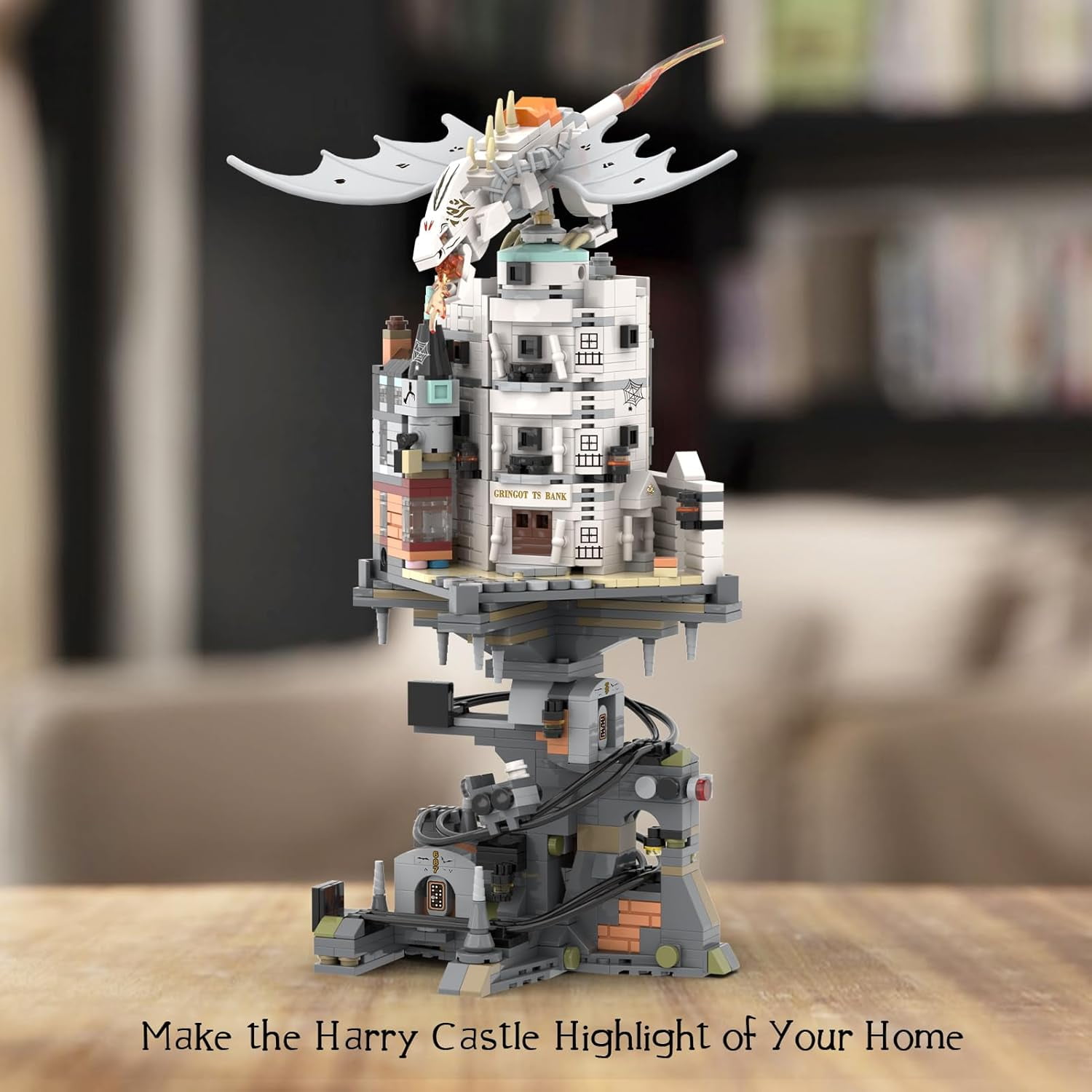 Harry Wizarding Bank Building Set Potter Architecture Model Compatible with Lego 1056Pcs