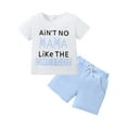thumbnail image 2 of CARETOO Toddler Kids Boy Clothes Set Summer Beach Outfit Cotton Fabric Casual T-Shirt Shorts 2Pcs, 2 of 9
