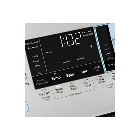 GE - 5 Cu. Ft. High-Efficiency Top Load Washer - White On White With Silver Backsplash