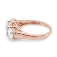thumbnail image 3 of AFFY 3 Carat Round Cut Lab Created Moissanite Diamond Three Stone Engagement Ring for Women In 14K Solid Rose Gold Jewelry (VVS1 Clarity, 3.00 Cttw) Size - 9.5, 3 of 7