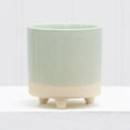 thumbnail image 6 of Mainstays 4" Two Tone Green Ceramic Footed Planter, 6 of 7