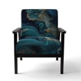 thumbnail image 4 of Designart "Turquoise-Tinted Geode Abstraction I" Turquoise Geoade Upholstered Accent Chair - Modern Arm Chair For Bedroom, 4 of 5