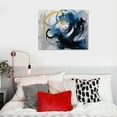 thumbnail image 5 of Nawypu  Large Abstract Canvas Art Elegant Combination of Tones Modern Living Room Wall Decor Black and White Gray Background Blue Gradient Picture, 5 of 5