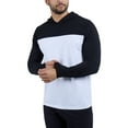 thumbnail image 3 of X RAY JEANS Mens Long sleeve Colorblock Hooded T-Shirt, Black/White, M, 3 of 7