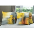 thumbnail image 3 of Ambesonne Abstract Throw Pillow Cover 4 Pack, Grunge Style Modern Motif, 16", Orange Yellow and Grey Teal, 3 of 4