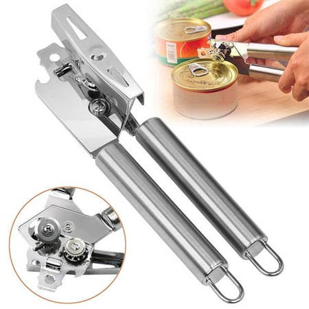- Manual Can Bottle Jar Lid Opener Heavy Duty Stainless Steel Smooth Edge Kitchen Tool Silver