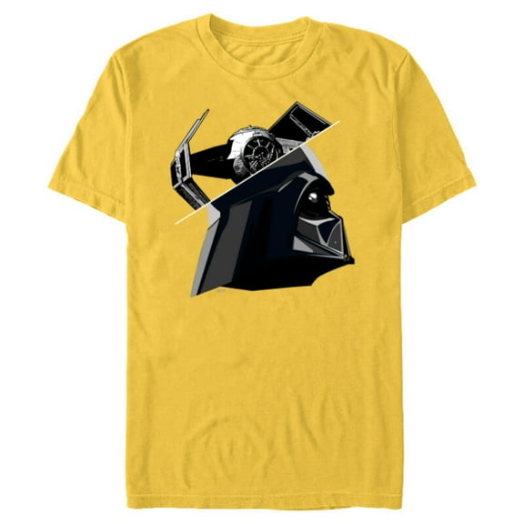 Star Wars Darth Vader and TIE Advanced Starfighter - Short Sleeve Blended T-Shirt for Adults - Customized-Yellow