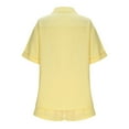 thumbnail image 5 of FRSASU Women's Shorts Sets 2 Piece Summer Vacation Style Short Sleeve Top and Shorts Sweatsuit Set Vacation Outfits Yellow XL(XL), 5 of 7