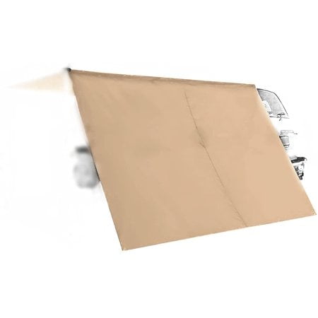 Danchel Outdoor Car Awning Extension Windbreak For Rain&Privacy, Side Wall For Roof Rack Truck Awning Waterproof Tarp Lateral Panel Overlanding Gear (Khaki, 6.5Ftx6.5Ft)
