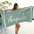 thumbnail image 4 of 1pc Personalized Striped Beach Towel - Custom Name Soft Microfiber Towel, 30"x60" Absorbent Quick-Dry Towel for Adults, Pool, Vacation, Summer, Birthday Gift, 4 of 8