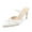 White, variant on XYD Women Graceful Embellished Crisscross Straps Pointed Toe Slides Mules Stiletto High Heel Sandals Dressy Shoes Size 6 White