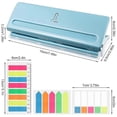 thumbnail image 2 of 6-Hole Desktop Puncher,6 Sheets Capacity, a5 Ring Binder Hole Punch with 360 colour index strips Adjustable Spacing for A5 A6 A7 Organiser Ring Binder, 2 of 5