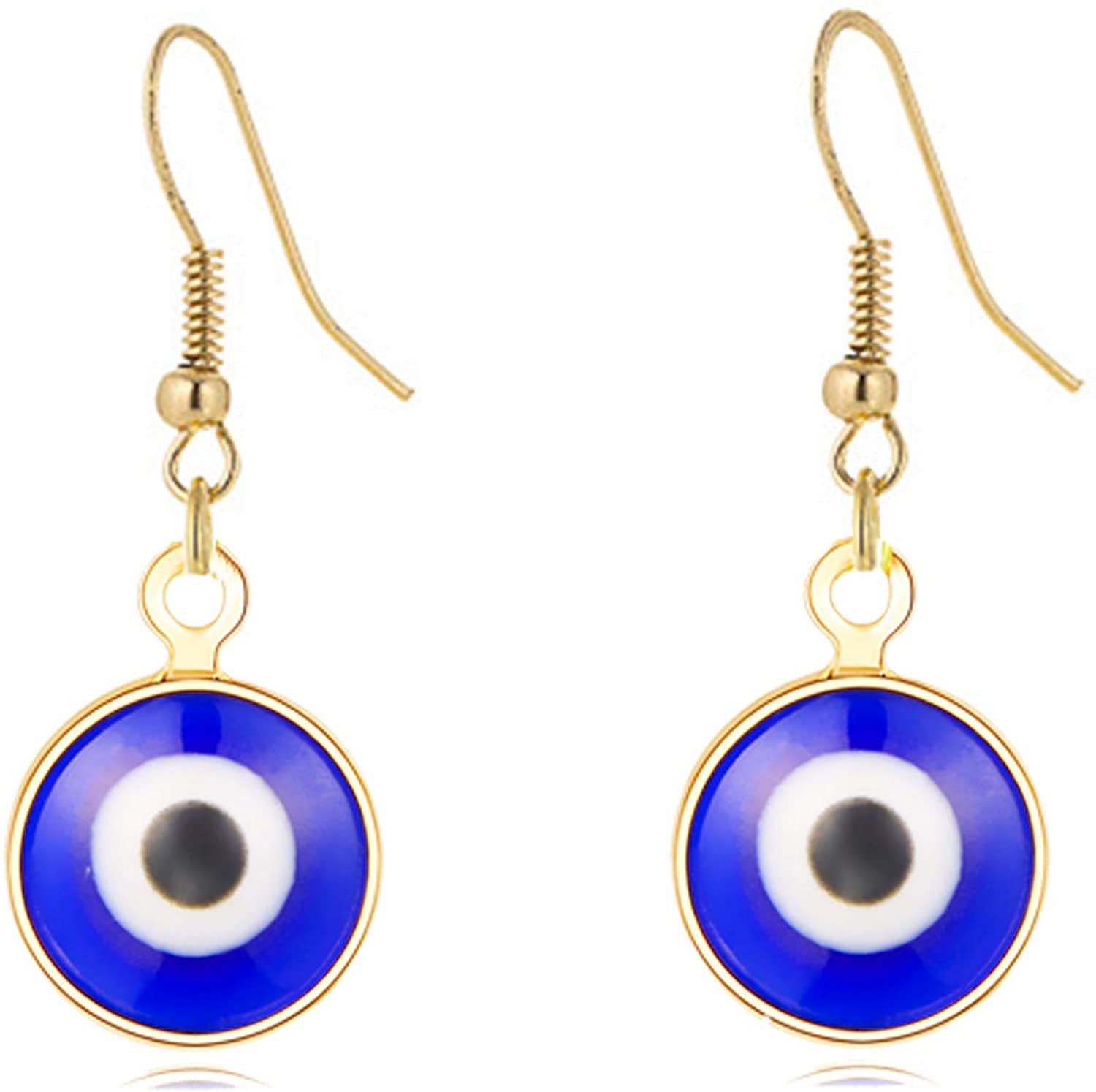 14k Gold Evil Eye Huggie Hoop Earrings 