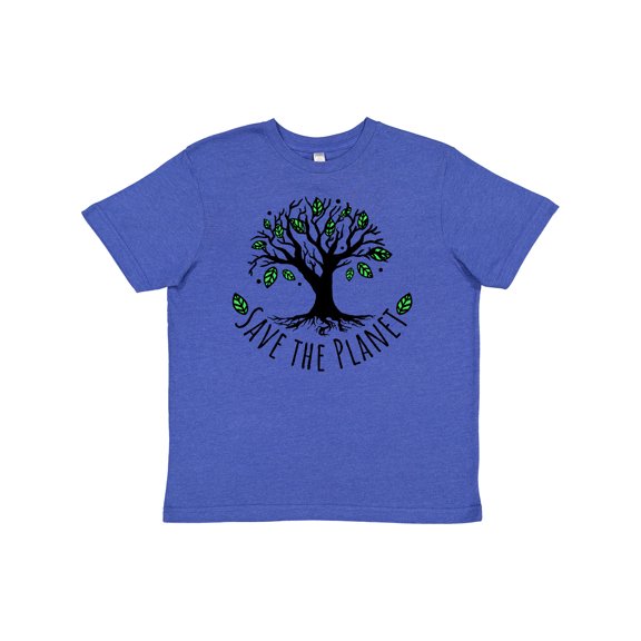 Inktastic Save the Planet Tree Design with Green Leaves Youth T-Shirt