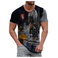 thumbnail image 2 of Walmart+ Semaine Aqestyerly T-Shirt Décontracté d'Été pour Hommes à Manches Courtes Imprimé 3D Col Rond, 2 of 3