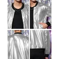 thumbnail image 6 of Lars Amadeus Men's Metallic Jacket Zip Up Disco Party Shiny Varsity Bomber Jacket, 6 of 6