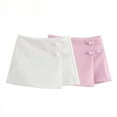 thumbnail image 2 of 2025 Pink White Mini Skirt Woman Fashion Bow Skort For Women Summer Slit Short Skirt Woman Split High Waist Skirt Shorts, 2 of 9