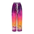 thumbnail image 5 of Pants for Women, Woman Halloween Printing Elastic Waist Drawstring Wide Leg Long Pants, 5 of 5