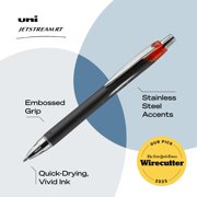 uniball Jetstream RT Retractable Ballpoint Pens, Medium Point (1.0mm), Red Ink, 12 Count