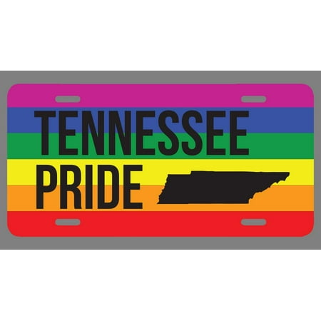 Tennessee Pride Flag License Plate Tag Vanity Novelty Metal | UV Printed Metal | 6-Inches By 12-Inches | Car Truck RV Trailer Wall Shop Man Cave |