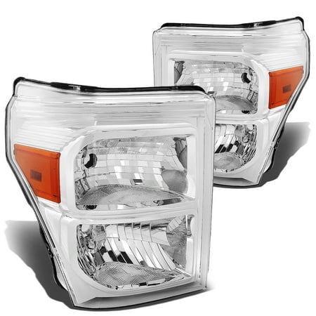 2011 Ford F-250 Bedrug For 2011 to 2015 Ford F250 / F350 / F450 / F550 Super Duty Headlight Chrome Housing Amber Corner Headlamp 12 13 14 Left+Right ()