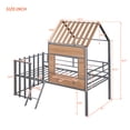 thumbnail image 3 of Harper & Bright Designs Metal House Loft Bed Twin Size Low Loft Bed with Roof and Window, Silver, 3 of 12