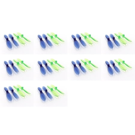 HobbyFlip Transparent Clear Blue and Green Propeller Blades Props Rotor Compatible with Eachine CG022 10 Pack